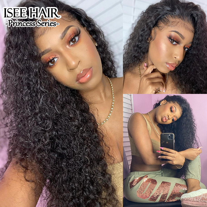 Side Part Human Hair Wigs Water Wave T Part Wig