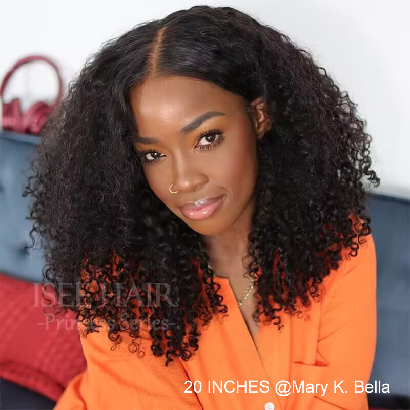 Tiny Knots Pre Bleached Upgraded Kinky Curly Pre Cut HD Lace Glueless Wig