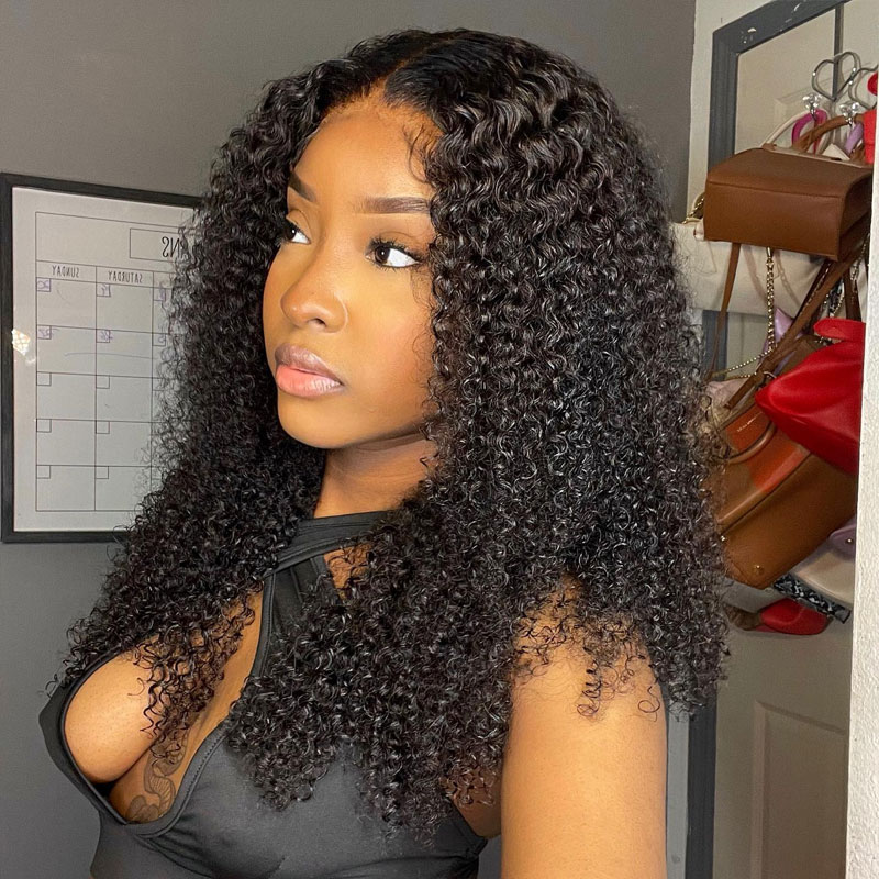 HD Lace Curly Human Hair 18 Inch Lace Front Wig