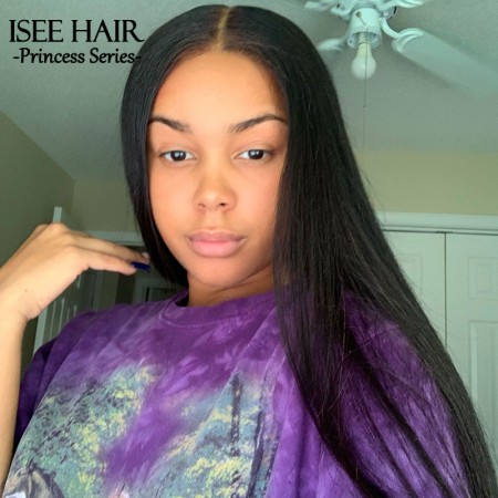 HYPNOTICLAADYY - Silkest Straight Lace Front Wig Preplucked Natural Hairline Brazilian | ISEEHAIR