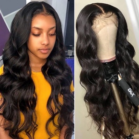 ISEE HAIR Body Wave Lace Front Wig Pre Plucked Human Hair Wigs