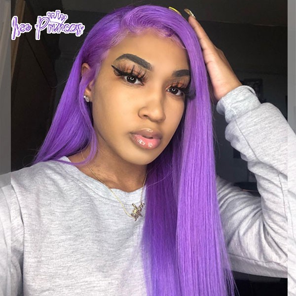 Isee Hair Purple Hair Lace Front Wig Lilac Color Human Hair Wig