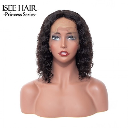 ISEE HAIR Bob Hair Wigs Deep Curly 13*4 Lace Front Wigs 100% Human Virgin Hair Wigs