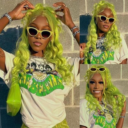 Neon Green Lace Front Wig 100% Human Hair 13*4 Transparent Lace Wig | ISEE HAIR