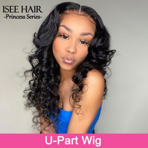 ISEE HAIR New Arrival Upart Wig , Natural Black Loose Wave Wigs