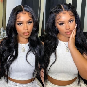 ISEE Hair Undetectable HD Lace Wigs Body Wave Human Hair Natural Black