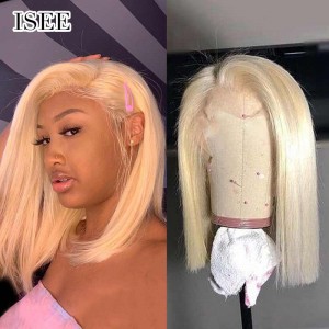 #613 Blonde Color Bob Straight Hair Lace Wigs | ISEE HAIR