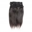 Silky Straight Clip Ins Hair Extensions 100% Human Hair Natural Black Color