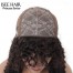 ISEEHAIR Machine Made Wig Kinky Curly Sew In Wig Human Hair Wigs with Bangs
