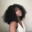black girl with 16 inches black curly bob wig 
