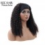ISEEHAIR Kinky Curly Headband Wig Human Hair Glueless Wig