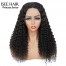 ISEEHAIR Deep Curly Tpart Wig Human Hair Natural Black Color Lace Part Wig with Natural Hairline