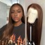 ISEEHAIR Chestnut Brown Color Lace Front Wig Human Hair Wigs Pre Plucked 