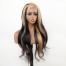 Honey Blonde Skunk Stripe Straight Hair 13*4 Transparent Lace Front Human Hair Wigs