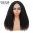 ISEEHAIR Kinky Curly Tpart Wig Human Hair Natural Black Color Lace Part Wig with Natural Hairline