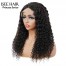 ISEEHAIR Water Wave Tpart Wig Human Hair Natural Black Color Lace Part Wig with Natural Hairline