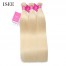 ISEE HAIR 613 Blonde Human Virgin Hair Straight Closure with 3 or 4 Bundles per pack