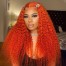 Pumpkin Orange Kinky Curly 13*4 Lace Front Human Hair Wigs