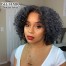 Short Kinky Curly 13*4 Bob Wigs with Bouncy Curls 100% Human Hair Curly Bob Lace Front Wigs | ISEE HAIR 