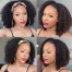 ISEEHAIR Afro Kinky Curly Headband Wig 100% Human Hair Glueless Wig Natural Curls For African Women
