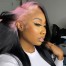 Sparkle Light Pink Roots Black Hair Straight Wig 13*4 Lace Front Wig 