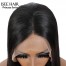 ISEEHAIR Straight Tpart Wig Human Hair Natural Black Color Lace Part Wig with Natural Hairline