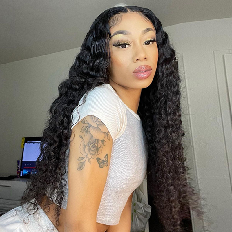 Invisible HD Lace Wig Deep Curly Melt Lace Wig