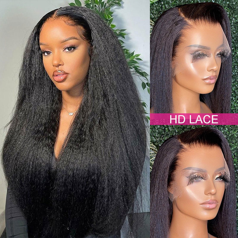 Kinky Straight HD Lace Wig Human Hair Wigs