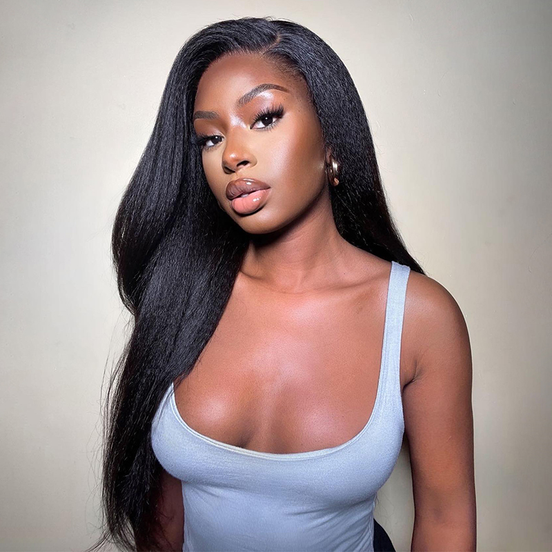 Kinky Straight Ready To Wear Lace Front Wigs