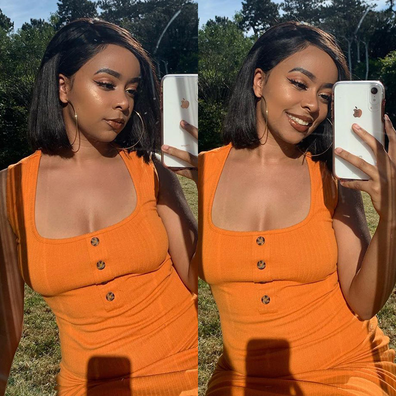 Straight Lace Closure Bob Side Part Wigs