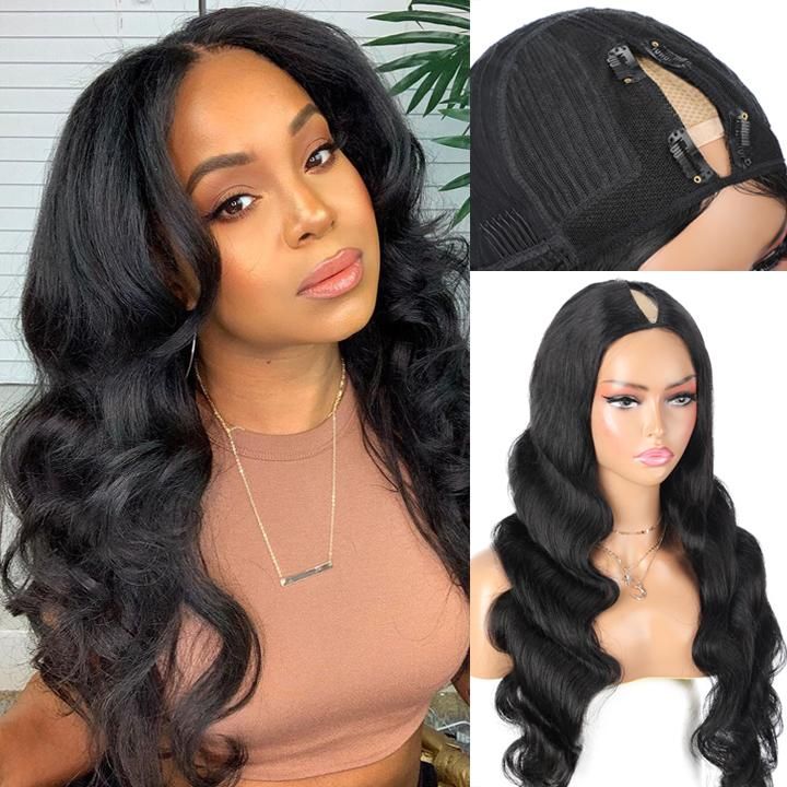 V Part/Thin Part Body Wave Wig Human Hair Glueless Wigs