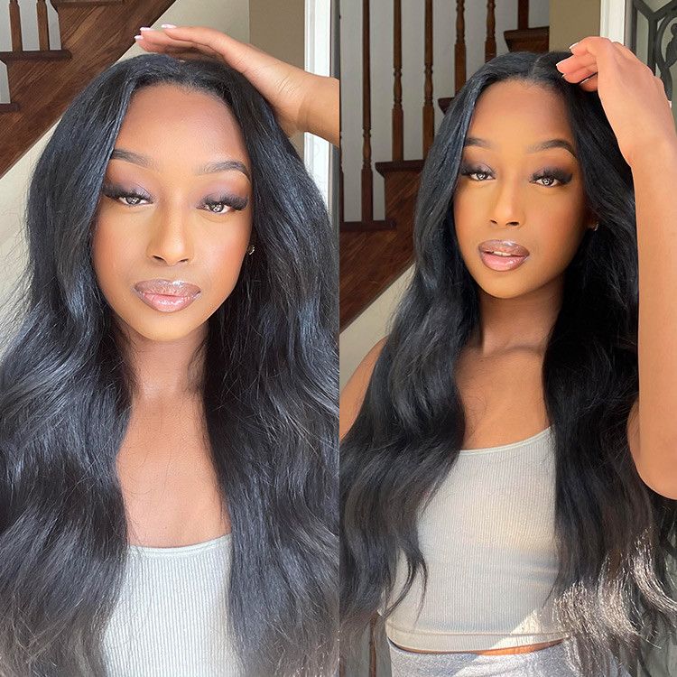 V Part/Thin Part 18 Inch Body Wave Wig