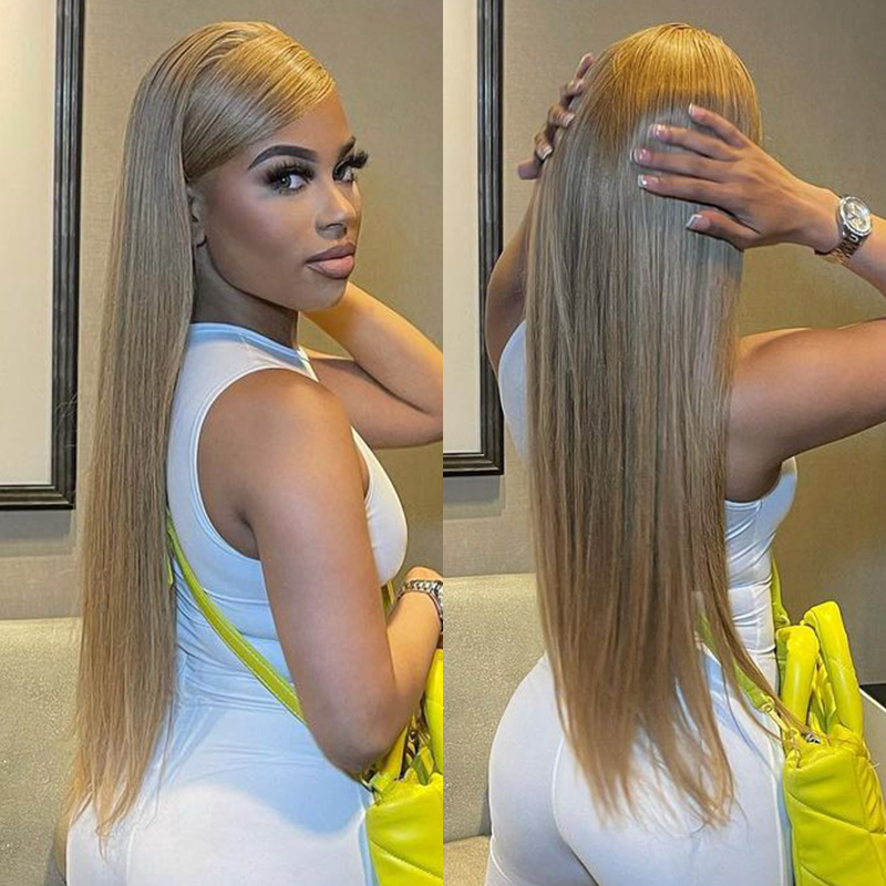 Honey Blonde #27 Color Straight 13*4 Lace Front Wig 