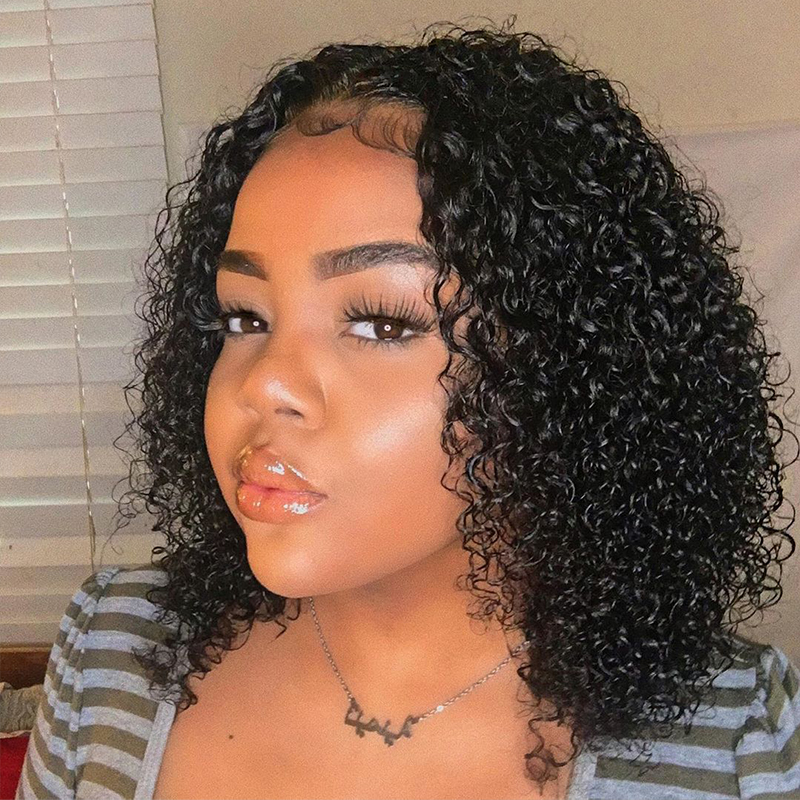 Kinky Curly 13x4 Bob Wigs For Black Women With Bouncy Curls