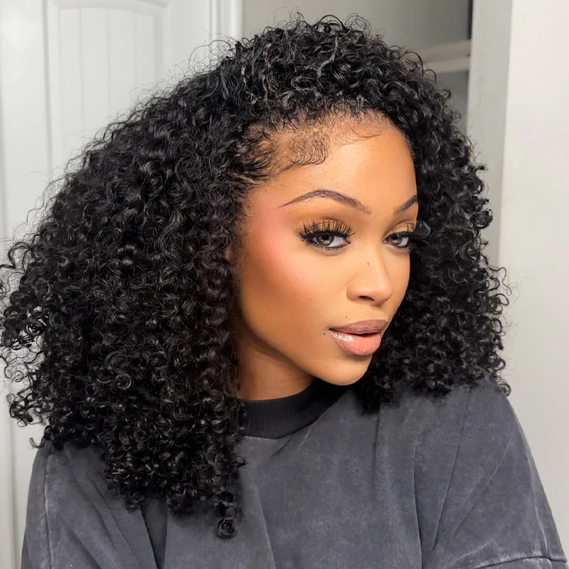Beginner Friendly Kinky Curly Half Up Half Down Half Wigs