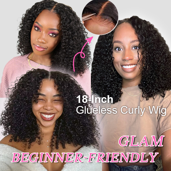 beginner-friendly glam 18-inch glueless curly wig