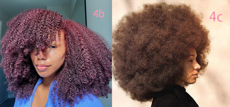 4b hair vs 4c hair type
