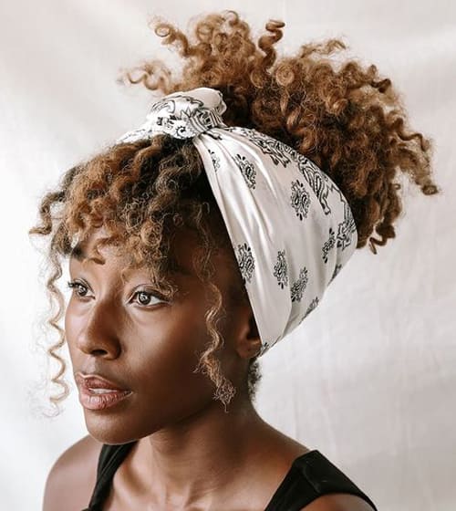 Scarf Style for Curly Hair quick hairstyle for black women