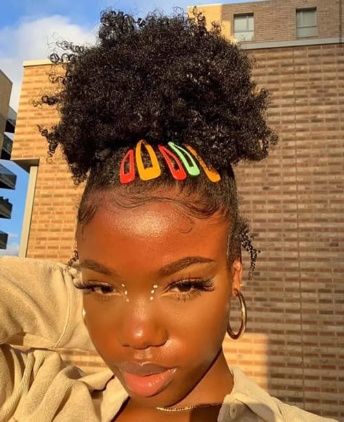 quick High Puff hairstyle for black women