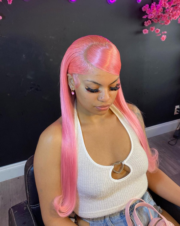 pink heart shaped wig