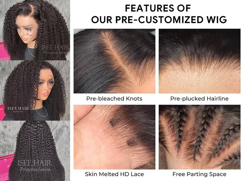 isee end of season deals: pre-bleached hd lace wig